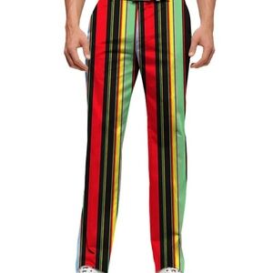 Loudmouth Golf Pants Heritage Hot Dog Colorful Striped Men's Size 34x27